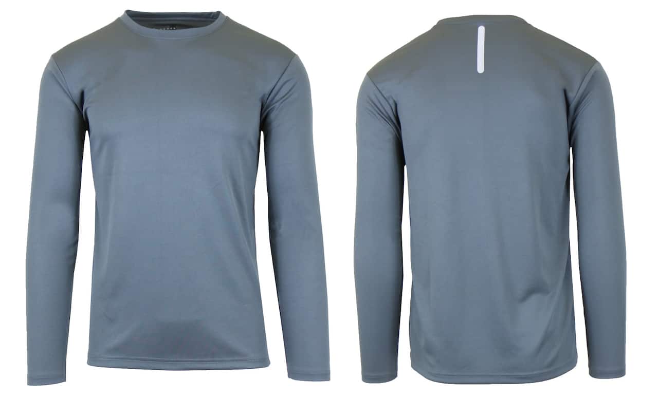 Galaxy By Harvic Long Sleeve Moisture-Wicking Performance Crew Neck Men's Tee
